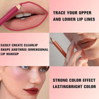 evpct 12Pcs Matte Waterproof Lip Liner Crayon Pencils Set Packs for Shaping & Sculpting Lips, Nude Pink Chestnut Maroon Dark Taupe Brown Plum Purple Deep Red Creamy Lipstick and Lip Liner Set