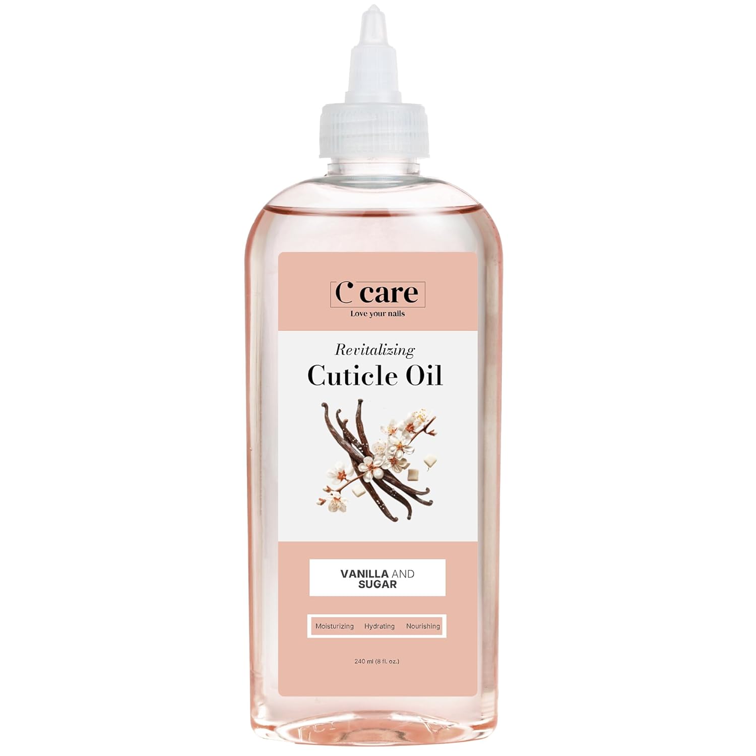 C CARE Vanilla & Sugar cuticle oil For Nails - Repairs Cuticles Overnight - Moisturizes and Strengthens Nails and Cuticles - 8 oz