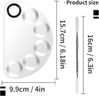 Makeup Mixing Foundation Palette Tools - Stainless Steel Nail Art Palette with Makeup Foundation Spatula Professional Cosmetic Mixing Makeup Palette Tray for Eye Shadow Eyelash Lipsticks Nail Art