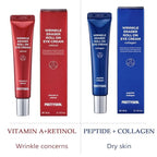 PS.PRETTYSKIN Roll On Eye Cream 30ml/1.01fl.oz. with Vitamin A and Stainless Steel ball Tip for Wrinkle Eraser and Elasticity (Retinol x 2CT)