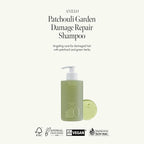 Patchouli Garden Damage Repair Shampoo - Korean Hair Care Nourishing Shampoo for Men & Women w/Patchouli Leaf Water, Protein Complex & Green Herb Complex - Vegan Scalp Cleanser (15.22 fl.oz)