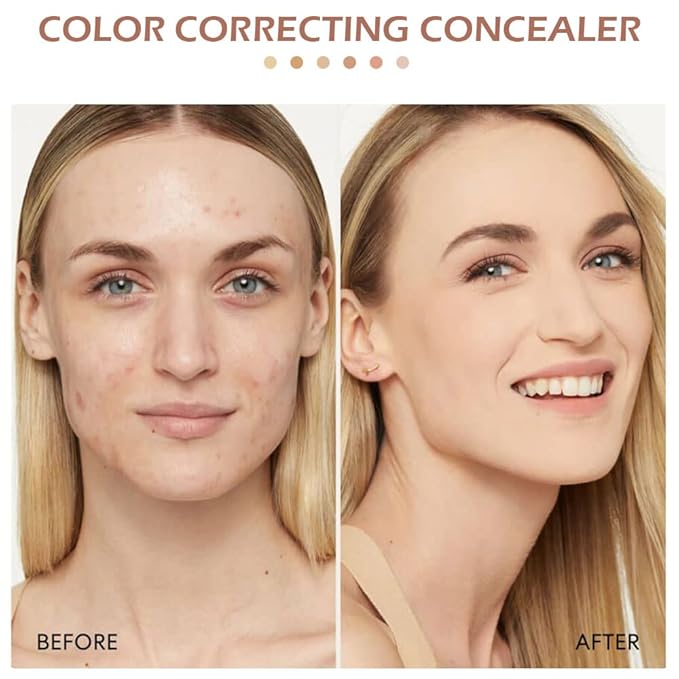 6 Color Correcting Concealer Palette With Concealer Brush, Correcting