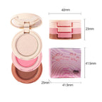 Makeup Eyeshadow Palettes, 3-in-1 Protable Multifunction Blush Highlighter Contour Palettes with 3 Trend Colors for Daily Natural Luster Makeup, Waterproof Long Lasting - 2 Pack #4