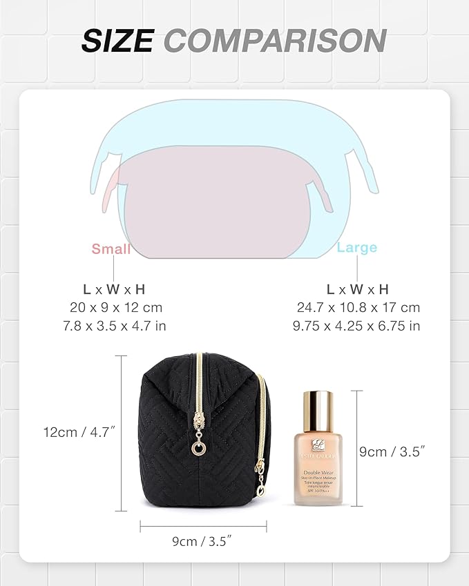 BAGSMART Travel Makeup Bag, Cosmetic Bag Make Up Organizer Case,Large Wide-open Pouch for Women Purse for Toiletries Accessories Brushes