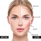 FOCALLURE Blush and Highlighter Palette,3 in 1 Contour Palette,Cruelty-Free Matte Bronzer Powder,Shimmer Illuminator Highlighters for a Glowing Look,#11