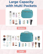 BAGSMART Travel Toiletry Bag, Large Wide-open Travel Bag for Toiletries, Makeup Cosmetic Travel Bag with Handle