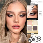 4 Colors Eyeshadow Makeup Palette,Nude Rose Gold Highly Pigmented Natural Neutral Nude Eye Shadow Palette with Mirror,Long Lasting Naturing-Looking,Waterproof,Blendable,Travel Size