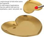 Nail Palette, Makeup Palette Nail Palette Heart Shaped Art Palette Stainless Steel Makeup Mixing Palette Makeup DIY Paint Color Mixing Tray Nail Art Palette Resin(Gold)