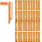 40pcs Cold Wave Perm Rods Set for Women's Long & Short Natural Hair - Plastic Orange Rollers for Curling and DIY Hairdressing