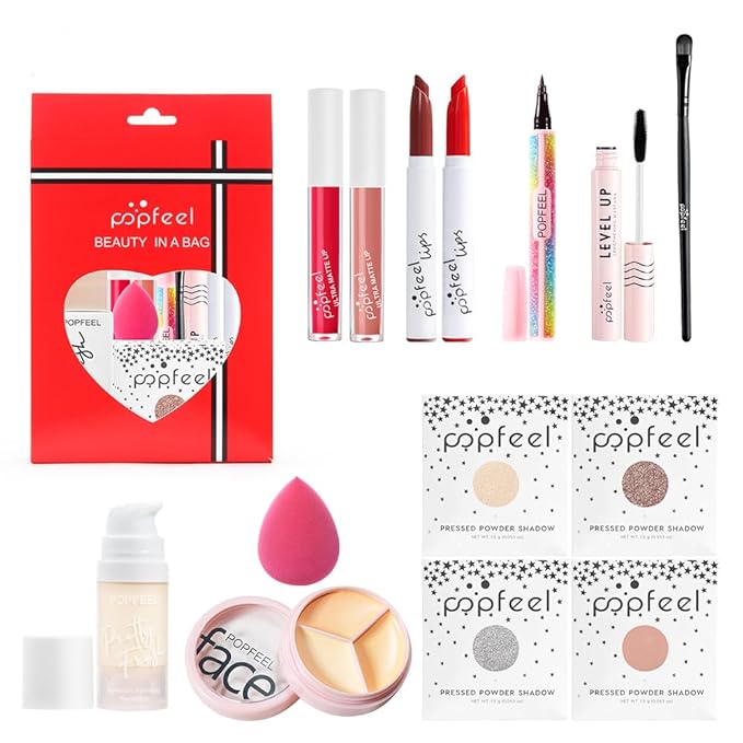 All in One Eyeshadow Palette Makeup Set, Makeup Kits with Foundation, Mascara, Concealer Lipstick Gloss, Eye Liner,Travel Makeup Bundle Makeup Gift Box for Women Girl Maquillaje