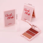 3 Colors Blush Palette, Blush and Highlighter Palette, Glowing Makeup