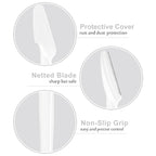 12 Pcs Eyebrow Razors, Face Razors Multipurpose, Exfoliating Dermaplaning Tools, Eyebrow Trimmers Shaver with Safety Cover, Facial Hair Removal for Women Men Body Use (White)