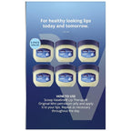Vaseline Lip Therapy Original – Mini Vaseline Lip Balm, Hydrating Petroleum Jelly, Clear Lip Gloss, Travel-Size, 0.25 Oz Ea (Pack of 6)