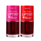 Lip Tint Stain Set, Korean Lip Tint Glossy Lip Stain Plumping Mini Liquid Lipstick, Multi-use Lip and Cheek Tint, Long-Wear Lip Stain Non-Stick Cup Lip Tint (Strawberry + Cherry)