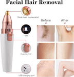 Facial Hair Remover for Women,Nose Hair Trimmer Rechargeable 2-1 Eyebrow Razor Portable Electric Shaver Painless Hair Remover Device for Face Nose Peach Fuzz Body Beard Lips Chin Female Hair Removal