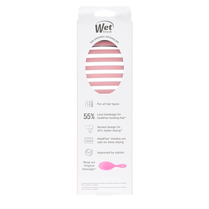 Wet Brush Speed Dry Hair Brush, Pink Drink (Summer Quencher) - Vented Design & Soft HeatFlex Bristles Are Blow Dry Safe - Ergonomic Handle Manages Tangles - Pain-Free Hair Accessories