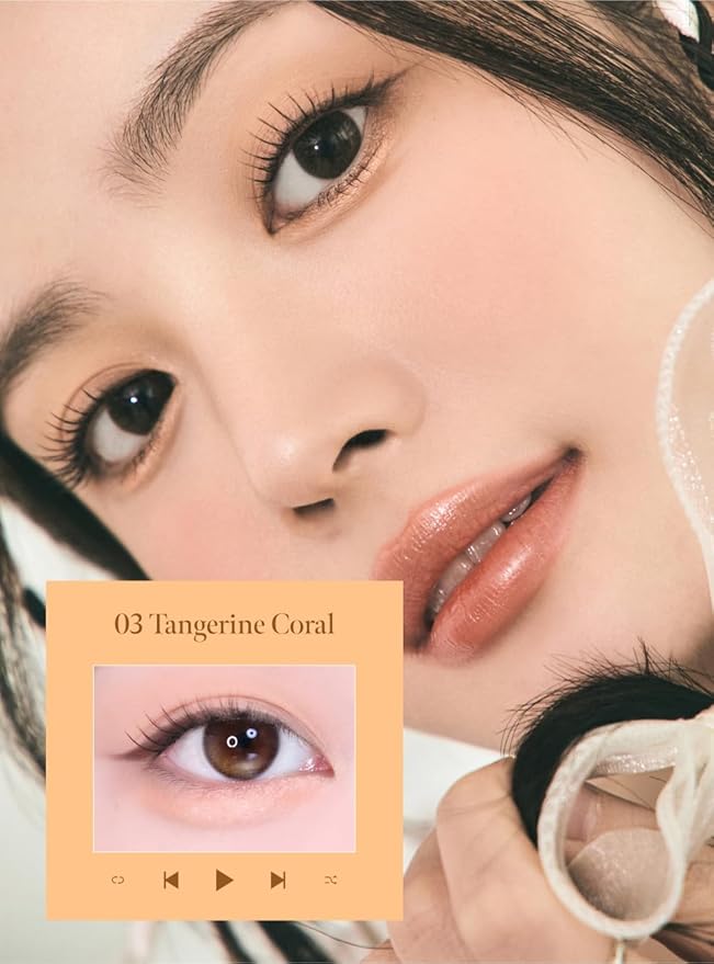 CORALHAZE Idol AEGYO-SAL Maker 03 Tangerine Coral, 2-in-1 Under-Eye Highlighter and Contour Liner for Bright, Voluminous Eyes, Long-Lasting, Smudge-Proof Shimmer Stick with Natural Glow, Korean Beauty