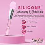 StansOut Foundation Applicator - Liquid Foundation Brush, for Cream or Powder - Easy to Clean - Travel-Friendly, Durable - Ideal for Professional Makeup Results - Pointed Shape, Smooth Silicone Edge