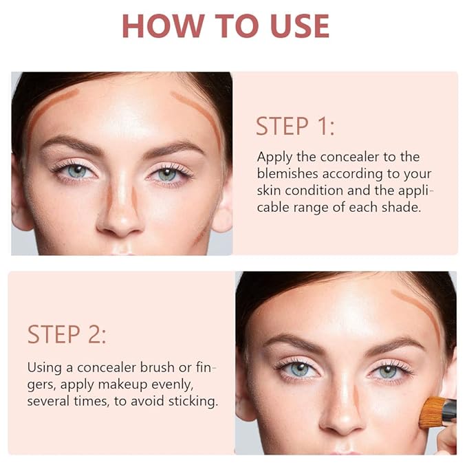 6 Color Correcting Concealer Palette With Concealer Brush, Correcting