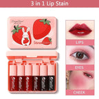 6 Colors Lip Tint Stain Set, Korean Velvet Watery Lip Stain Moisturizing Mini Liquid Lipstick, Multi-use Lip and Cheek Tint, Long lasting Non-Stick Cup Waterproof, Lip Color Makeup