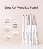 Heart Percent Dote On Mood Lip Pencil, Long-Lasting Creamy Lip Crayon Smooth Color Liner Retractable Lipstick Pencil 0.8g, #10. Clean Beige