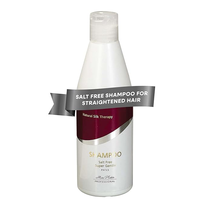 Mon Platin Natural Silk Therapy Salt-Free Shampoo for Straightened Hair - Protects Keratin & Brazilian Treatments, Sulphate-Free Formula, Keeps Hair Vibrant, 400ml