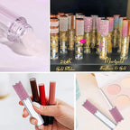 AMORIX 6pcs Lip Gloss Tubes with Wand 5ml Empty Lip Gloss Containers Purple Lipgloss Bottles Crystal Lip Supplies Kit with Syringe for DIY Lipgloss Base