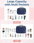 BAGSMART Travel Toiletry Bag, Large Wide-open Travel Bag for Toiletries, Makeup Cosmetic Travel Bag with Handle