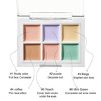 Color Correcting Concealer Palette 6 Colors Lightweight Smooth Correcting Contour Cream Makeup Palette (Color 02)