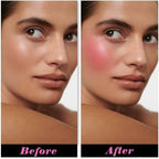 Rose Bean Paste Matte Single Pressed Cheeks Face Blushes Makeup Palette, Rose Bean Monochrome Cream Blushes Palette Makeup for Older Women, Natural Pigmented Paleta de rubores monocromática 04