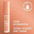 NYX PROFESSIONAL MAKEUP This Is Milky Gloss, Vegan Lip Gloss, 12 Hour Hydration - Milk & Hunny (Sheer Light Honey)
