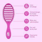 Wet Brush Speed Dry Hair Brush, Purple, Vented Design & Soft HeatFlex Bristles, Blow Dry Safe, Ergonomic Handle Manages Tangles & Uncontrollable Strands, Pain-Free Hair Accessories