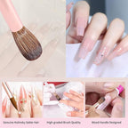 Acrylic Nail Brush Size 4,KEMEISI 100% Pure Kolinsky Nail Art Brushes Sturdy Handle Oval Shaped Acrylic Powder Nail Design Tools for Professional Manicure DIY Home Salon (White)