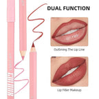 6 Pcs Natural Nude Brown Beige Colors Lip Liner Lipstick Pencils Set for Daily Makeup,Easy to Apply & Remove,Waterproof (02, pack of 6)