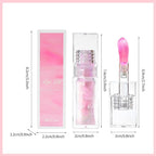Erinde Magic Color Changing Moisturizing Lip Glow Oil, Plumping Glimmer Changing Lip Oil, Long Lasting Nourishing Lip Glow Oil, Non-sticky Fresh Texture Big Brush Lip Gloss Lip Balm, Pink Shimmer