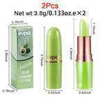 evpct 2Pcs Avocado Tinted Lip Balms PH Lip Color Changing Lipstick Balm Stain Gift Set Queen for Women Girls Korean Mood Long Lasting Color Change Light Pink Lipstick Lip Tint Plumper Gloss 10#