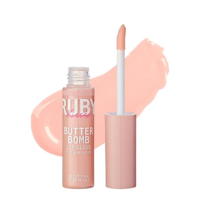 Ruby Kisses Lip Gloss Butter Bomb Gloss Non-Sticky Lip Gloss Vitamin E Natural Nude Lip Makeup - 7.8mL (0.26 US fl.oz) (Fairy)