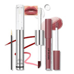 Dual-Ended Peel Off Lip Stain Liner, Long Lasting Waterproof Peel Off Lip Liner Tattoo with Nourishing Clear Gloss Combo Set, Transfer-Proof Non-Stick Cup Shiny Lips Tint Lipstick Makeup07