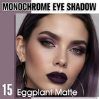 Eggplant Purple Single Matte Eyeshadow Makeup, Neutral Powde Eye Shadow for Women, Deep Dark Mauve Plum Purple Matte Singles Eyeshadow Palette Pigmented Waterproof, Girls Eyeshadows Gift 15