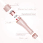 Facial Hair Remover for Women, Leuxe Painless Hair Removal Waterproof Shaver Razor with LED Light for Peach Fuzz Fine Hair Chin Cheek Upper Lip (Rose)