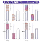 AMORIX 20 Pack Diamond Lip Gloss Tubes with Wand 5ml Empty Rhinestone Cute Lipgloss Bottles/Containers Crystal Lip Gloss Supplies Kit + 2pcs Syringes + Labels for DIY Lip Gloss Base