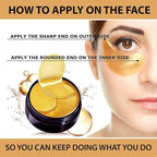 Under Eye Mask Patches Collagen, Gold Eye Patches for Puffy Eyes, 24K Gold Eye Mask, Under Eye Gel Pads, Eye Masks for Dark Circles, Puffiness Treatment Eye Masks Skincare