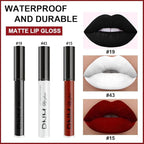 evpct 3Pcs Dark Black White Red Matte Liquid Lipstick Lip Stain Sets for Women Matte+Lipstick Long Lasting Permanent 24 hr Hours Magic Lipstick 24 Hours original Waterproof 17#