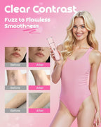 Bikini Trimmer for Women, Dovety 3 in 1 Painless Electric Razors for Women, Rechargeable Pubic Hair Trimmer Electric Shaver for Legs Body Facial Hair, IPX7 Waterproof, Ceramic Blade, USB Charge Dock