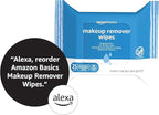 Amazon Basics Fragrance Free Makeup Remover Wipes, 25 wipes