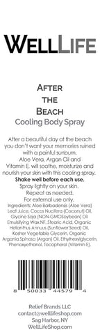 After The Beach Cooling Mist - Hydrating for Face, Body & Hair - Sunburn Relief With Aloe, Argan and Vitamin E