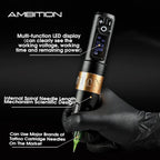 Ambition Soldier Rotary Battery Pen Tattoo Cartridge Machine with 2400mAh Wireless Power Japan Coreless Motor Digital LED Display Tattoo Equipment Supply for Professionals and Beginners Tattoo Artists
