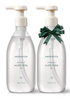 AROMATICA Organic Aloe Vera Gel Gift Set 300ml each – Vegan Body Moisturizer for Irritated Skin, After-Sun Skin Care