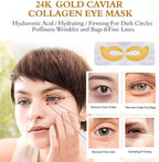 Gold Hydrogel Eye Mask Collagen Crystal Eye Mask Patches Anti-Aging Under Eye Pads - Reduce Wrinkles,Puffy Eyes,Dark Circles,Eye Bags - Moisturizer Eye Contour Mask, Improve Skin Elasticity | 5 Pairs