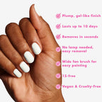 Olive & June Long Lasting Nail Polish | Plump, Gel-Like Finish No Lamp Needed | Lasts up to 10 days | Salon-Quality Color at Home | 15-Free, Vegan & Cruelty-Free Chip-Resistant Shine | HD Crisp White